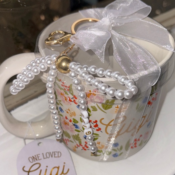 Gigi Floral Coffee Mug with Pearl Accent - Picture 3 of 5